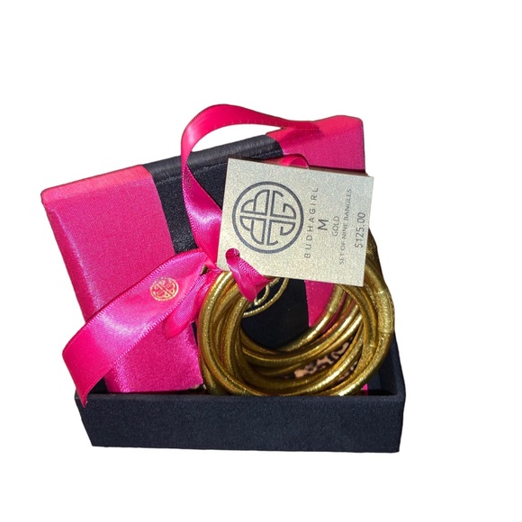 Budhagirl Jewelry - Budhagirl Set of 9 Gold Bangles Medium